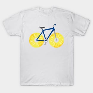 Bicycle With Fresh Pineapple Slice Rings Wheels T-Shirt